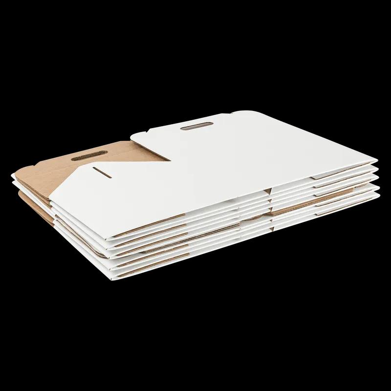 Catering Box Gable 14.25X11X9 IN Corrugated Paperboard White Holiday With Handle 25/Case