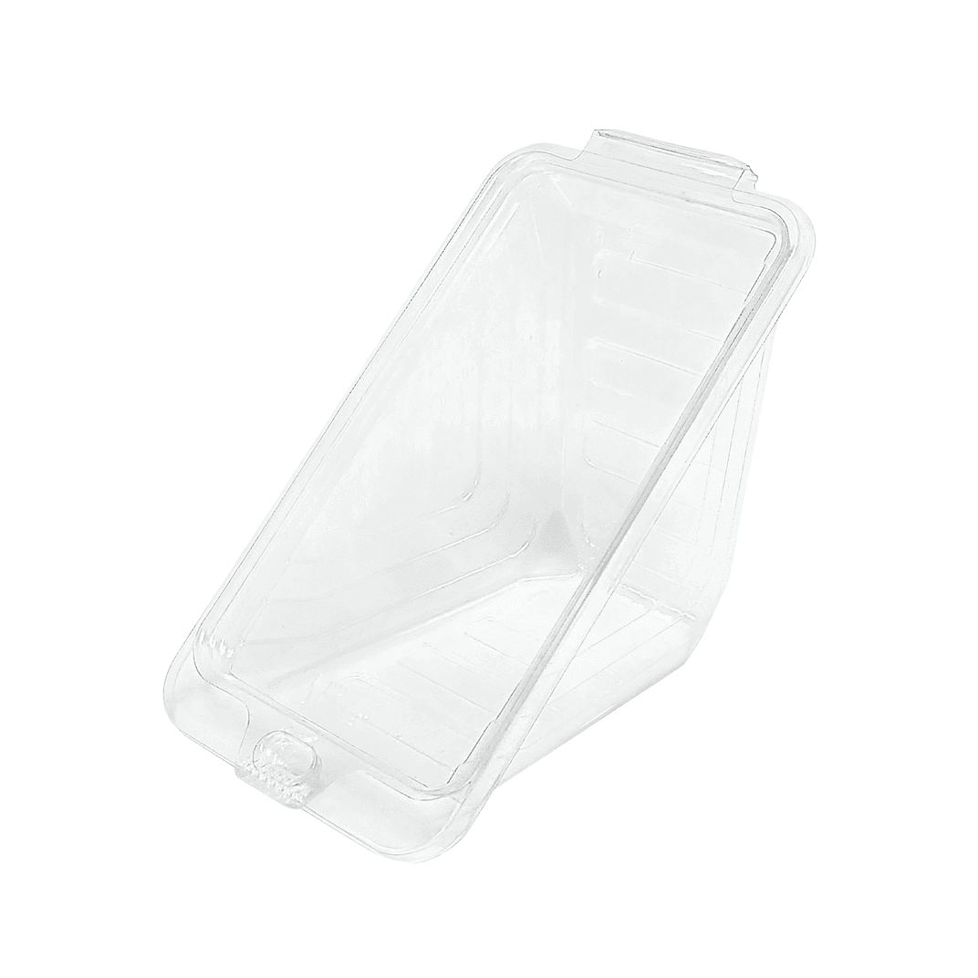 Sandwich Wedge Hinged With Flat Lid 4X5.1X5.2 IN RPET Clear Triangle 250/Case
