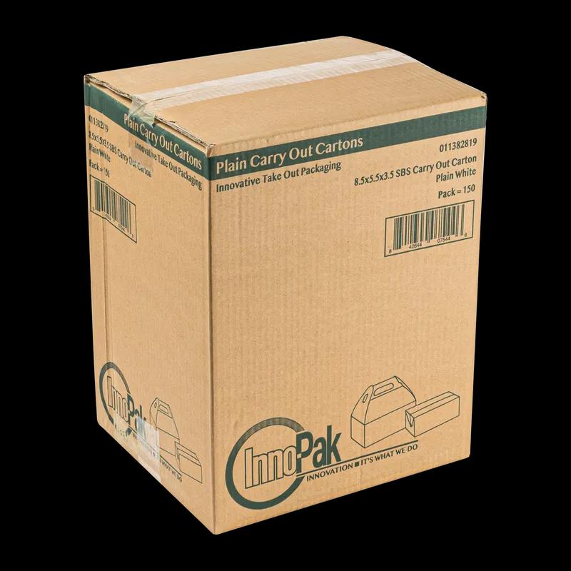 Take-Out Box Barn 8.5X5.5X3.5 IN White Automatic Bottom 150/Case