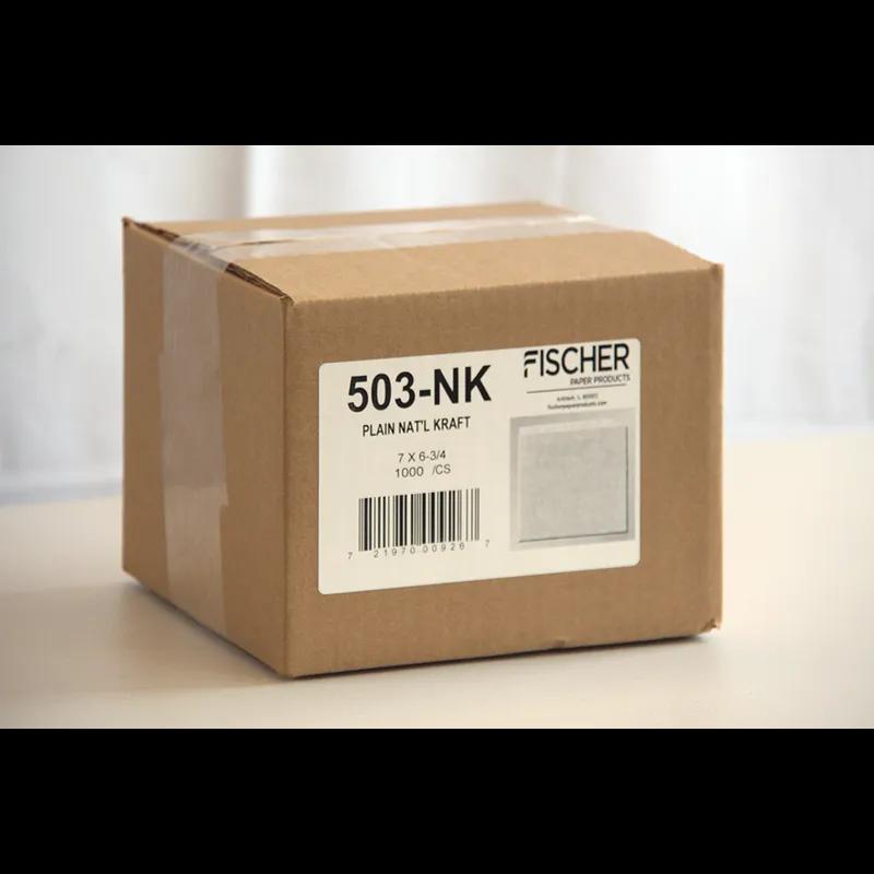 Sandwich Bag 7X6.75 IN Kraft Paper Kraft With Side Open Closure Grease Resistant 1000/Case