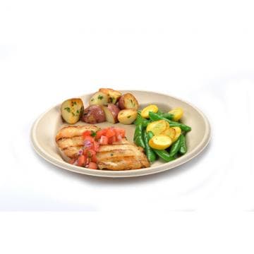 Plate 10.25 IN Pulp Fiber Kraft Round 500/Case