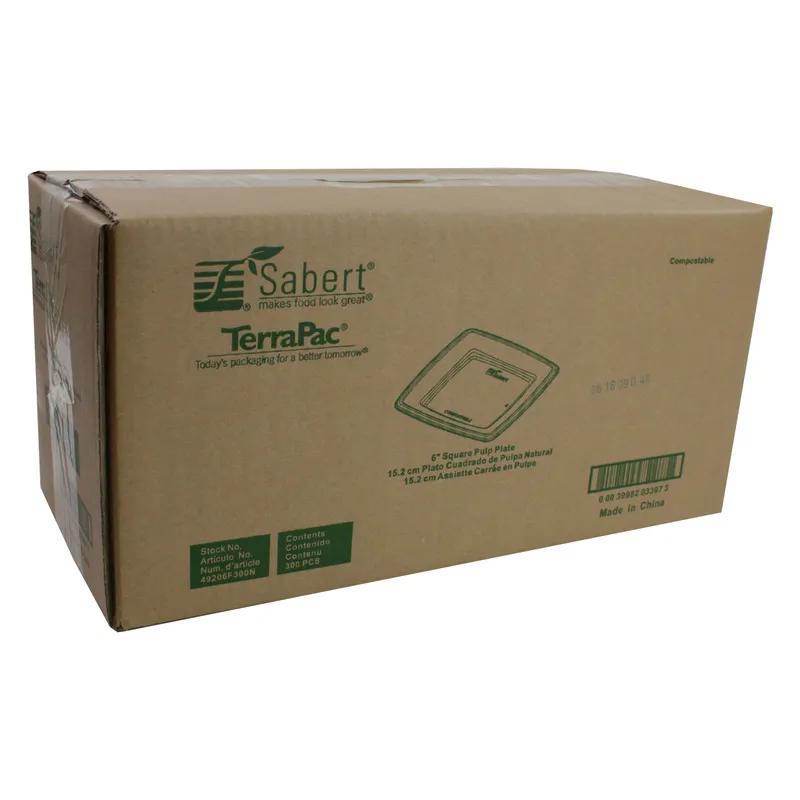 Plate 6X6 IN Pulp Fiber Kraft Square 300/Case