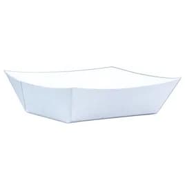 Food Tray 1 LB SBS Paperboard White Rectangle 1000/Case