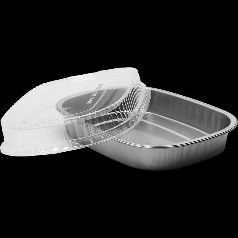 Victoria Bay Take-Out Container Base & Lid Combo With Dome Lid Small (SM) 22 OZ Aluminum Plastic Silver Clear 100/Case