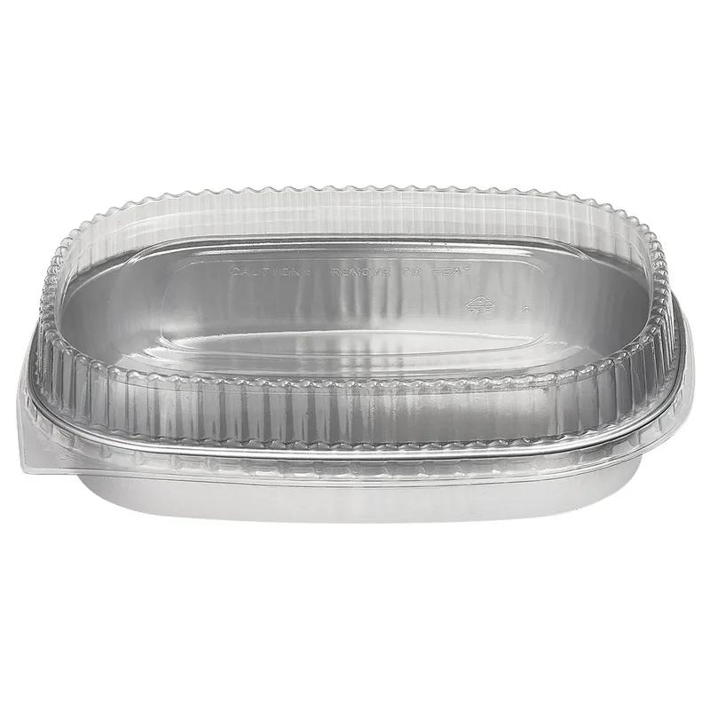 Victoria Bay Take-Out Container Base & Lid Combo With Dome Lid Small (SM) 22 OZ Aluminum Plastic Silver Clear 100/Case
