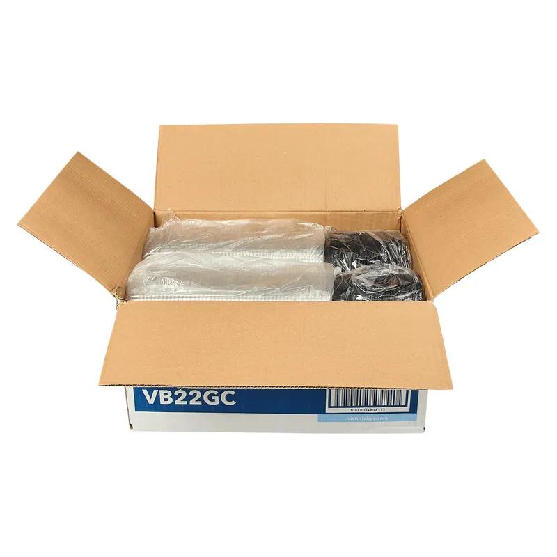 Victoria Bay Take-Out Container Base & Lid Combo With Dome Lid Small (SM) 22 OZ 8.115X6.125X1.75 IN Aluminum Plastic Black Gold Clear 100/Case