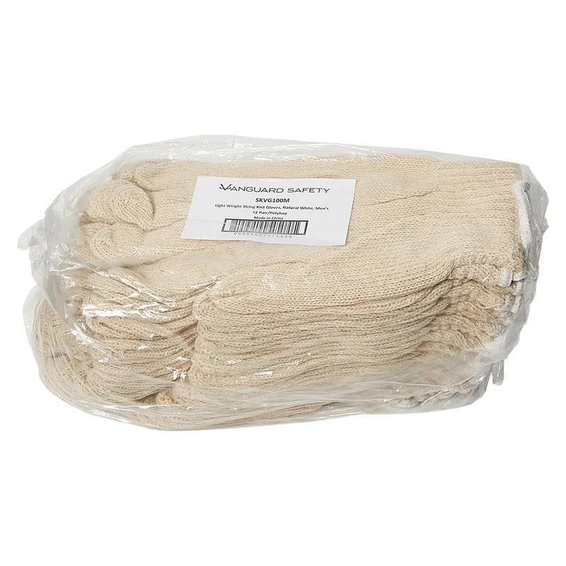 Gloves Mens Large (LG) Light Weight Cotton Polyester String Knit 12/Dozen