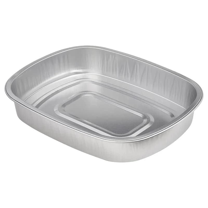 Victoria Bay Take-Out Container Base & Lid Combo With Dome Lid Large (LG) 72 OZ Aluminum Plastic Silver Clear 50/Case