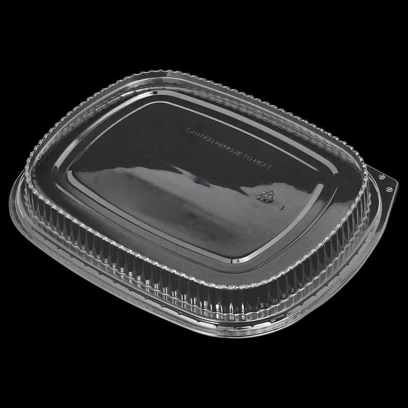Victoria Bay Take-Out Container Base & Lid Combo With Dome Lid Large (LG) 72 OZ Aluminum Plastic Silver Clear 50/Case
