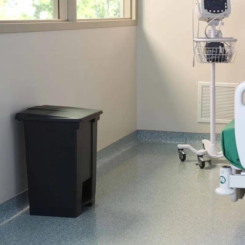 Legacy Trash Can 12 GAL Black Plastic Step-On 1/Each