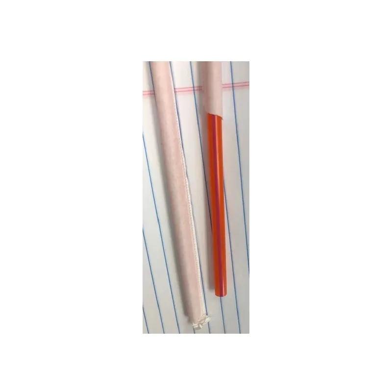 Super Jumbo Straw 8.25 IN Plastic Orange Stripe Wrapped Bagged 10000/Case