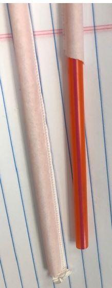 Super Jumbo Straw 8.25 IN Plastic Orange Stripe Wrapped Bagged 10000/Case