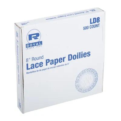 Doily 8 IN Lace 500 Count/Pack 10 Packs/Case 5000 Count/Case
