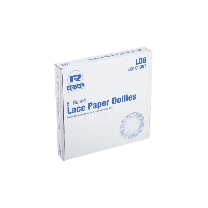 Doily 8 IN Lace 500 Count/Pack 10 Packs/Case 5000 Count/Case