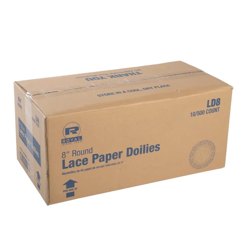 Doily 8 IN Lace 500 Count/Pack 10 Packs/Case 5000 Count/Case