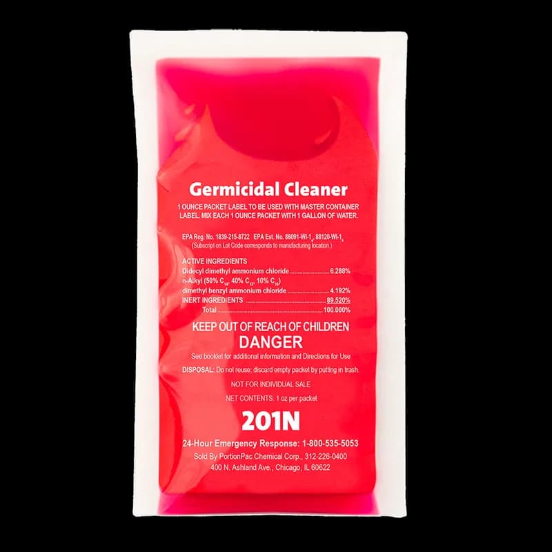 PortionPac Germicidal Cleaner 1 OZ Makes 7 Gallons 96/Case