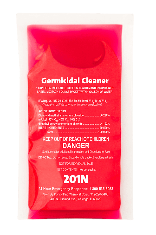 PortionPac Germicidal Cleaner 1 OZ Makes 7 Gallons 96/Case