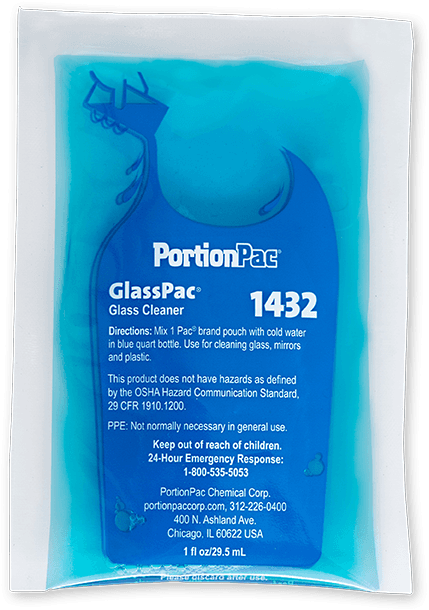GlassPac® Fragrance Free Glass Cleaner 1 OZ Makes 1 QT 528/Case