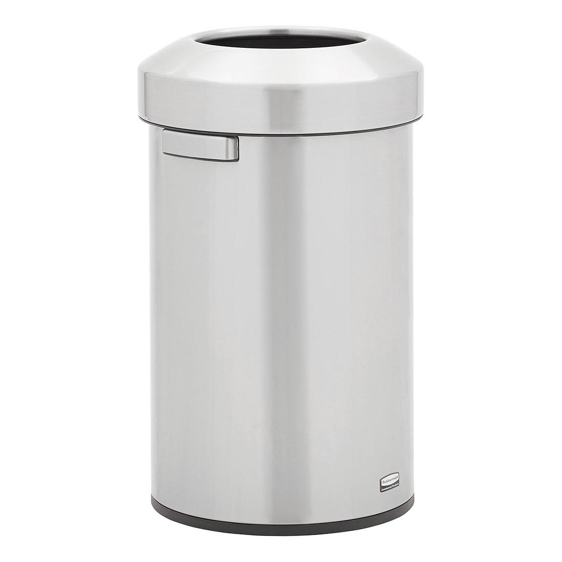 Refine™ 1-Stream Trash Can 15.9X15.9X26.3 IN 16 GAL Stainless Round Metal With Open Lid 1/Each