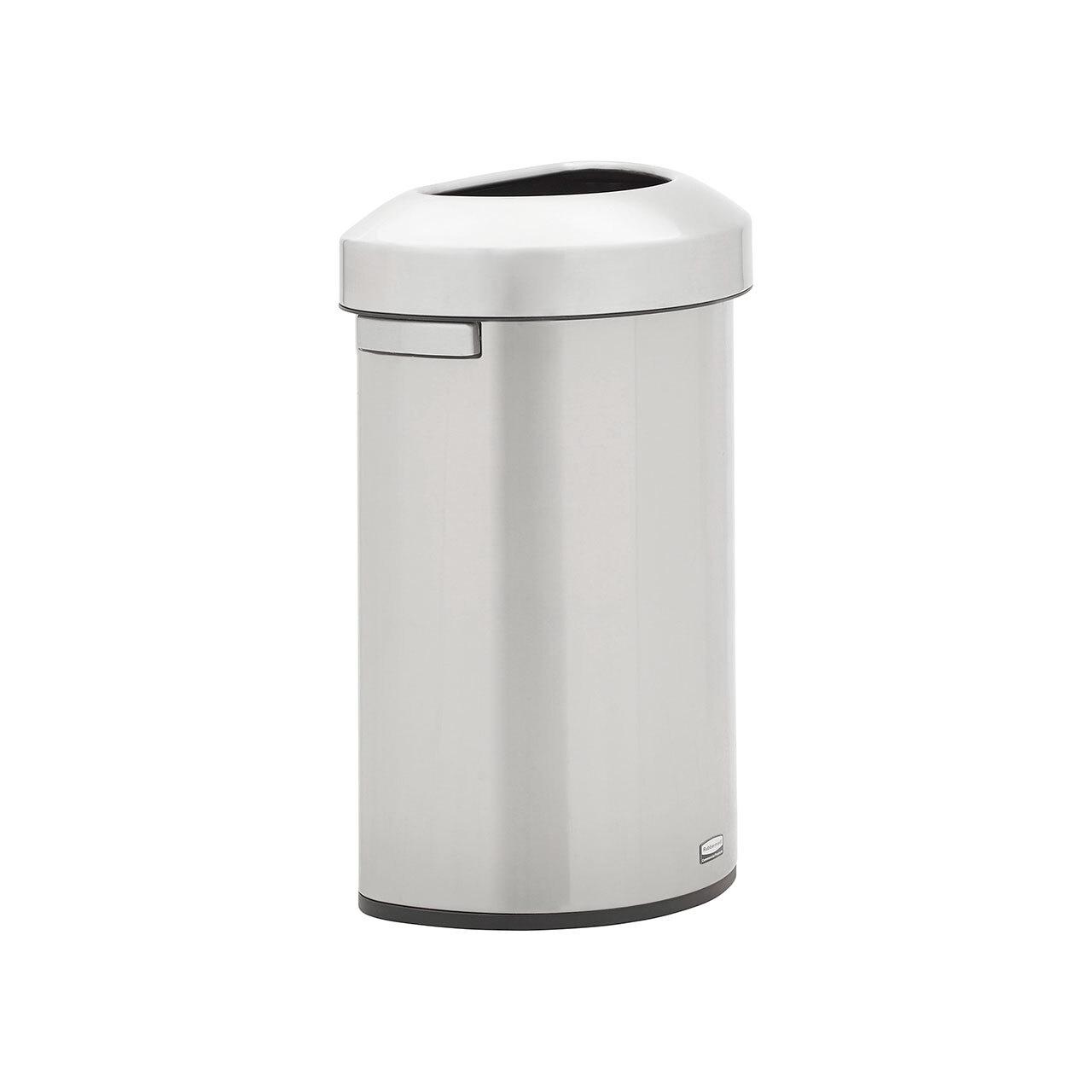 1-Stream Trash Can 18.2X12.4X29.5 IN 16 GAL Stainless Metal With Open Lid 1/Each