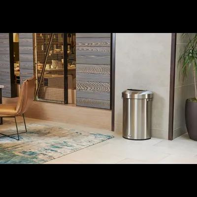 1-Stream Trash Can 18.2X12.4X29.5 IN 16 GAL Stainless Metal With Open Lid 1/Each