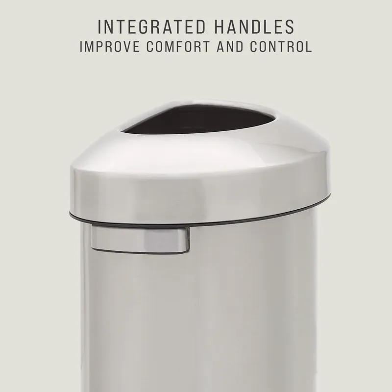 1-Stream Trash Can 18.2X12.4X29.5 IN 16 GAL Stainless Metal With Open Lid 1/Each