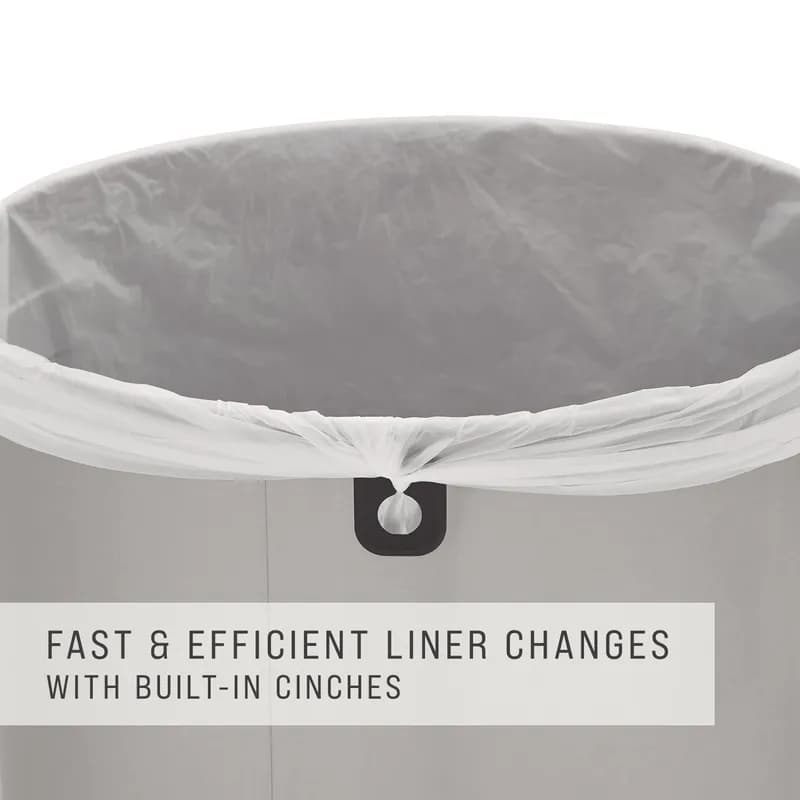 Refine™ 1-Stream Trash Can 18.2X11.3X25.6 IN 15 GAL Stainless Metal With Open Lid 1/Each