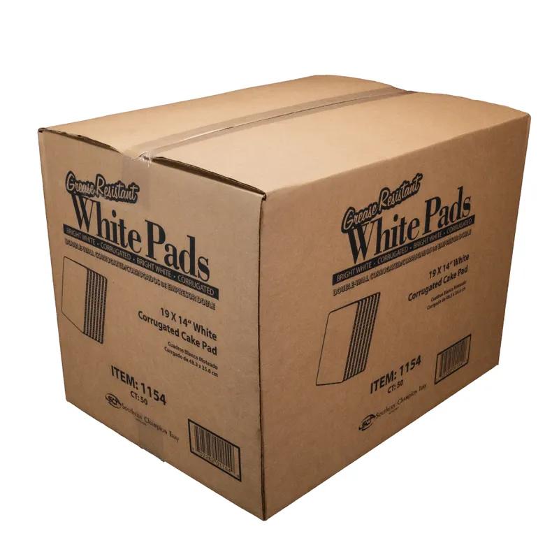Cake Pad 1/2 Size 19X14 IN White Grease Resistant Double Wall 50/Case
