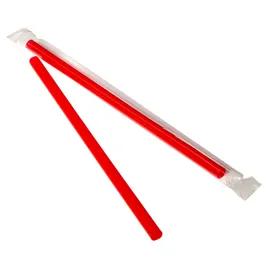 Victoria Bay Giant Straw 7.75 IN PP Red Wrapped 300 Count/Pack 24 Packs/Case 7200 Count/Case