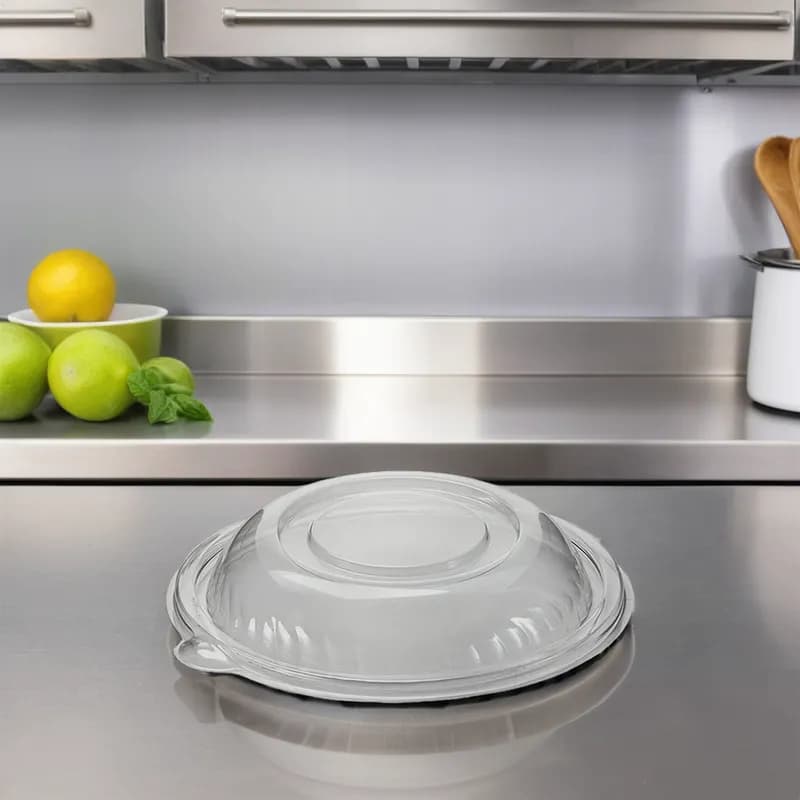 WNA CaterLine® Lid Dome 9 IN PET Clear Round For 48 OZ Salad Container 200/Case