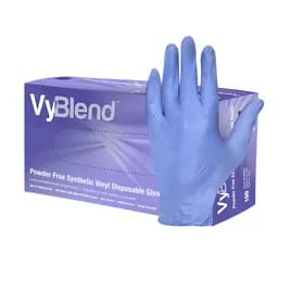 Safety Zone® Gloves Large (LG) Violet Blue 4.5MIL Synthetic Vinyl Powder-Free Beaded Cuff 100 Count/Box 10 Box/Case