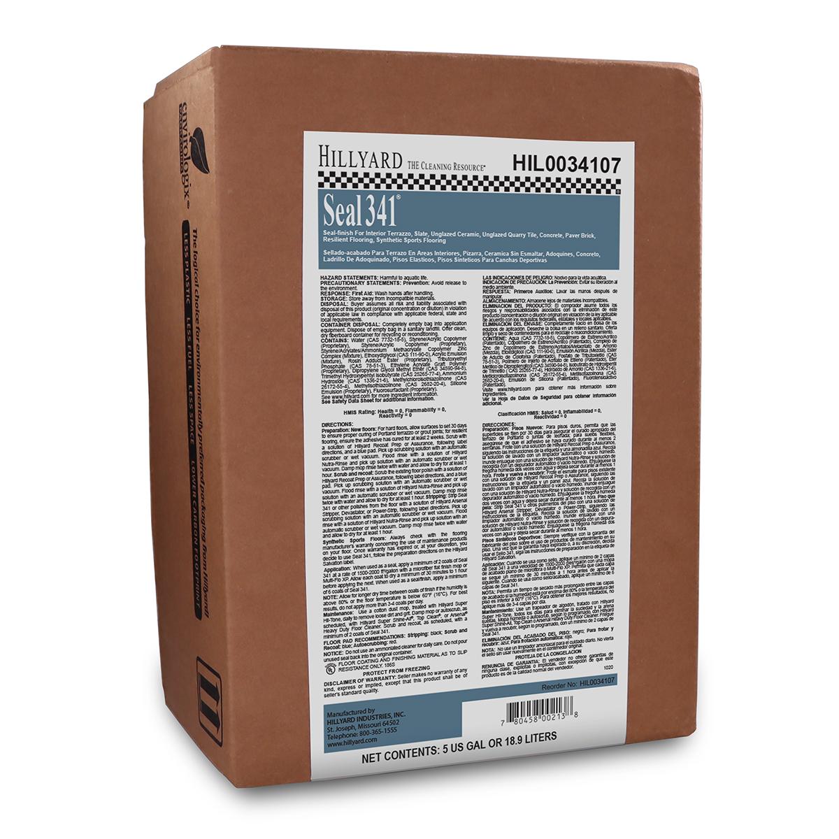 Seal 341® Floor Sealer 5 GAL RTU Liquid 22% Solids Bag-in-Box 1/Each