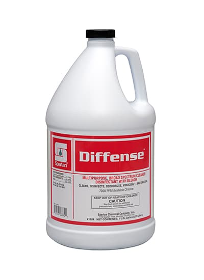 Diffense® Clean Floral One-Step Disinfectant 1 GAL Multi Surface Alkaline RTU Bleach-Based Sporicidal 4/Case