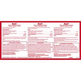 Halt® Product Label White Red 1/Each