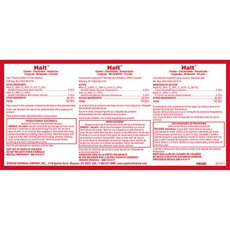 Halt® Product Label White Red 1/Each