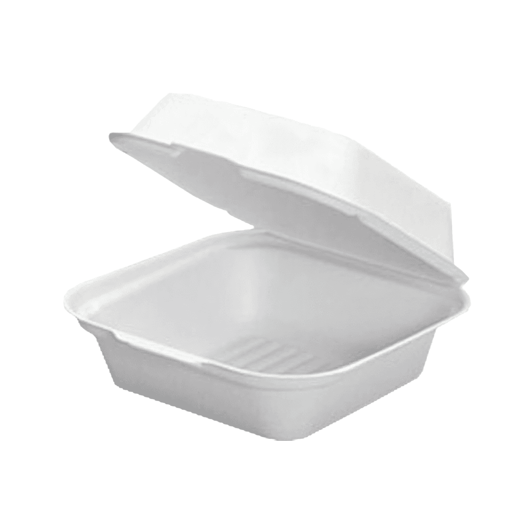 Harvest® Take-Out Container Hinged 6X6 IN Plant Fiber Square 400/Case