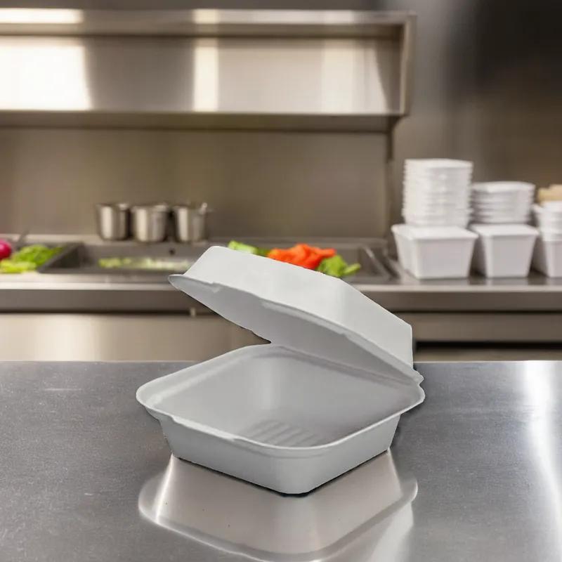 Harvest® Take-Out Container Hinged 6X6 IN Plant Fiber Square 400/Case