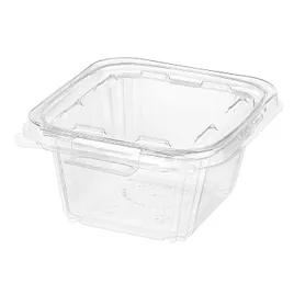 Safe-T-Fresh® Deli Container Hinged With Flat Lid 16 OZ PET Clear Rectangle Hangable Tamper-Evident 240/Case