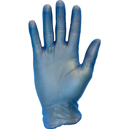 Safety Zone® General Purpose Gloves XXL 9.25 IN Blue 6.8g Vinyl Powder-Free 100 Count/Pack 10 Packs/Case 1000 Count/Case
