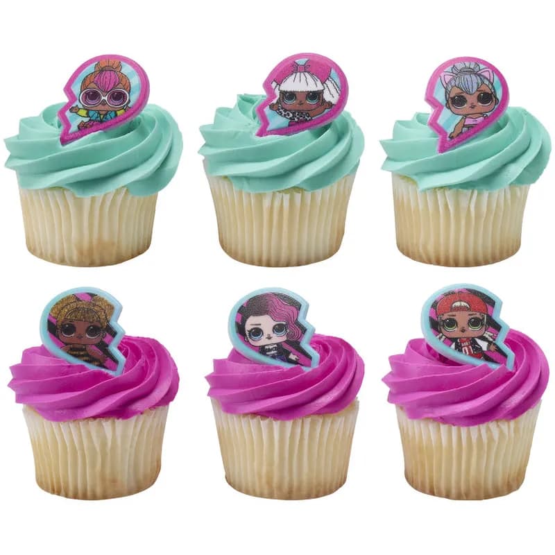 Cake & Cupcake Topper Ring Plastic Multicolor 72/Pack