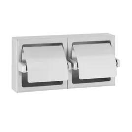 Toilet Paper Dispenser Stainless Steel Surface Mount Satin 2-Roll With Hood 1/Each