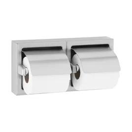 Toilet Paper Dispenser Stainless Steel Surface Mount Satin 2-Roll With Hood 1/Each