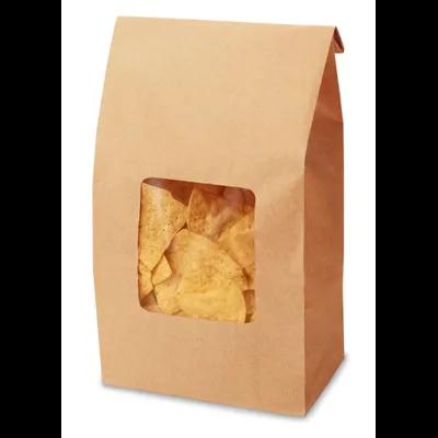 Bagcraft® Tortilla Chip Bag 7.5X4.25X14.625 IN Paper Kraft With Window 250/Case