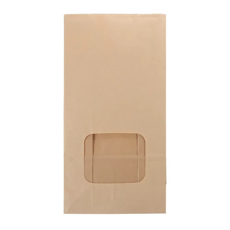 Bagcraft® Tortilla Chip Bag 7.5X4.25X14.625 IN Paper Kraft With Window 250/Case