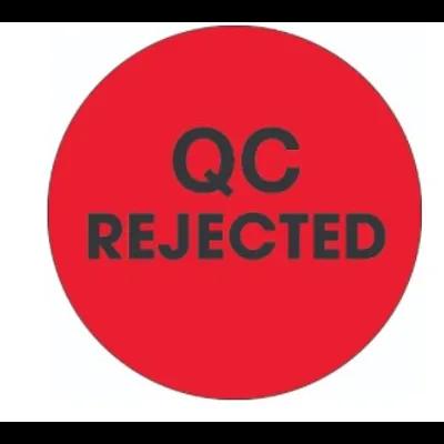 Quality Control Rejected Label 2 IN Red Round 500/Roll