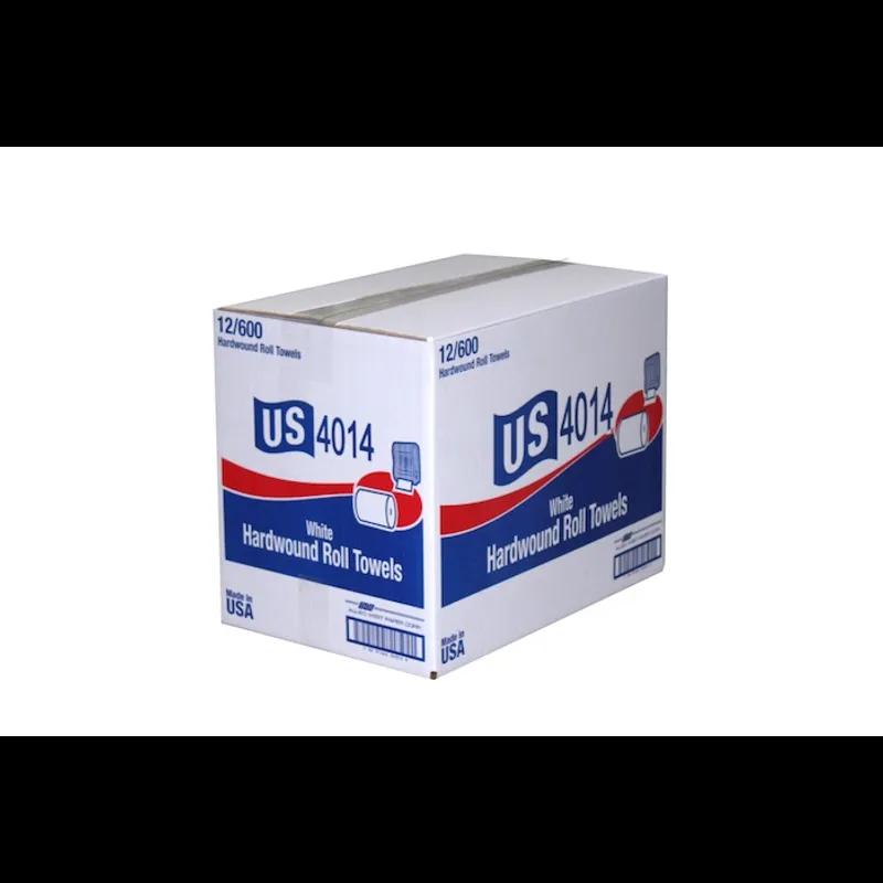 Roll Paper Towel 8IN X600FT White Hard Roll 12/Case