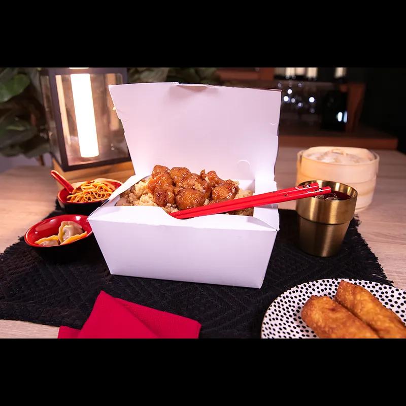 ChampPak #4 Take-Out Box 7.75X5.5X3.5 IN Paperboard White Classic 160/Case