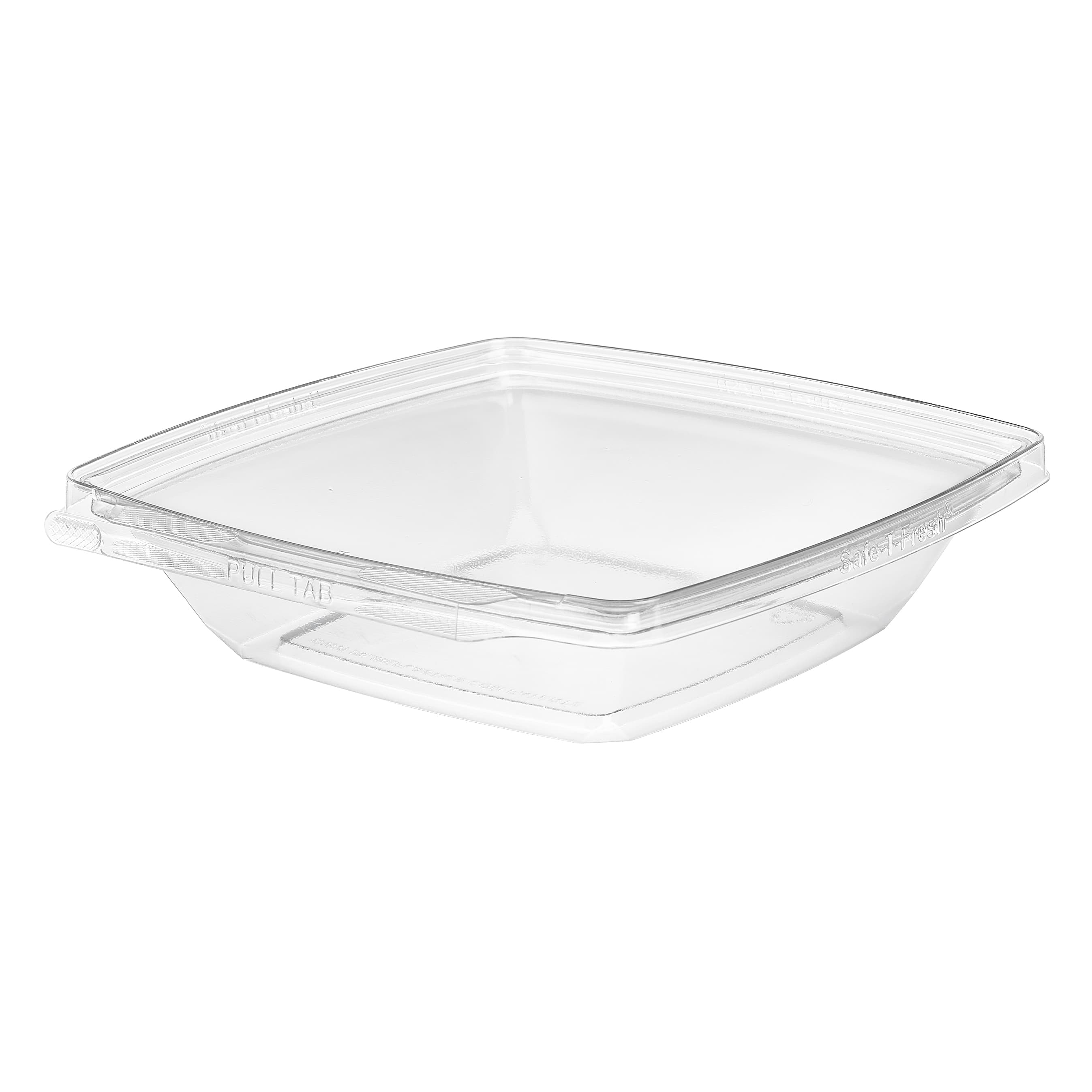 Safe-T-Fresh® Take-Out Container Base 24 OZ RPET Pagoda Flat Tamper-Evident 174/Case