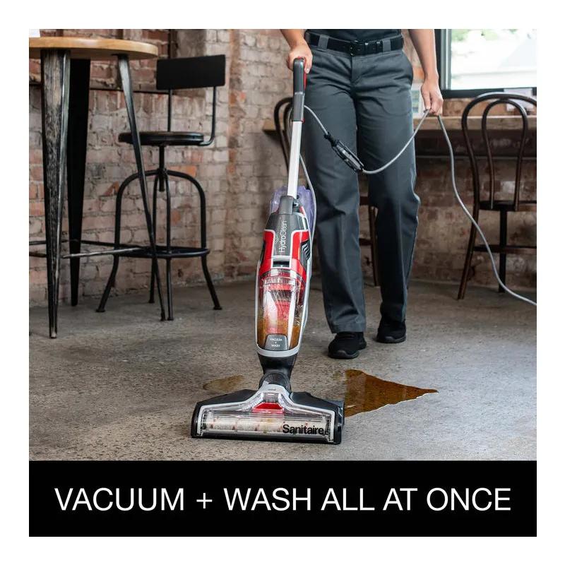 Sanitaire® HydroClean® Wet & Dry Vacuum 11.9X14.8X27.2 IN 20 OZ 13.5IN Black Red Gray 4.1 amp With 30FT Cord 1/Each
