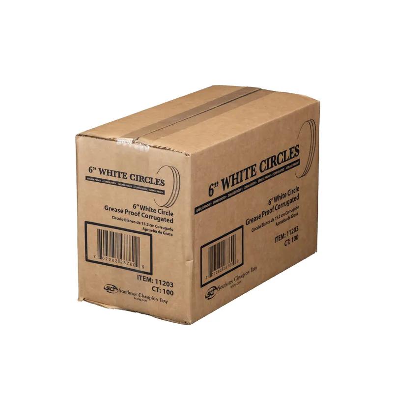 Cake Circle 6 IN Corrugated Paperboard White Grease Resistant 100/Case